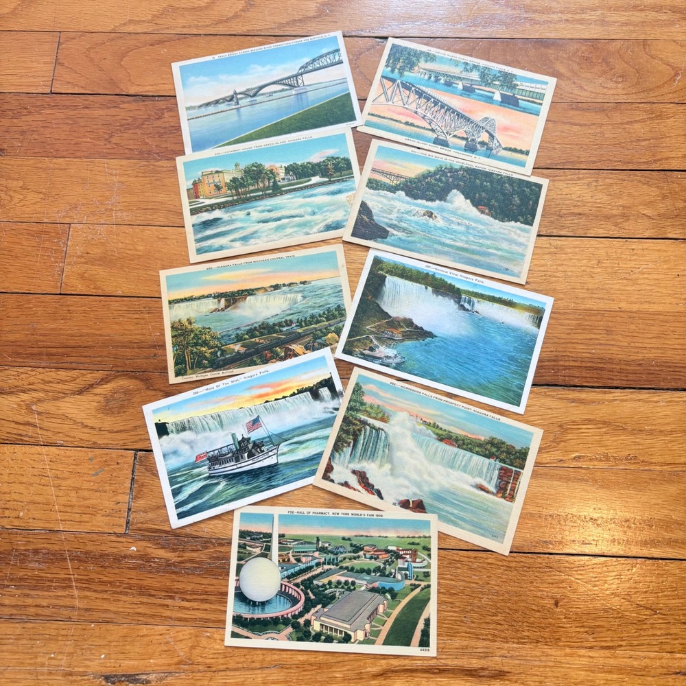 Vintage New York Postcard Lot of 9 Niagara Falls 1939 World's Fair